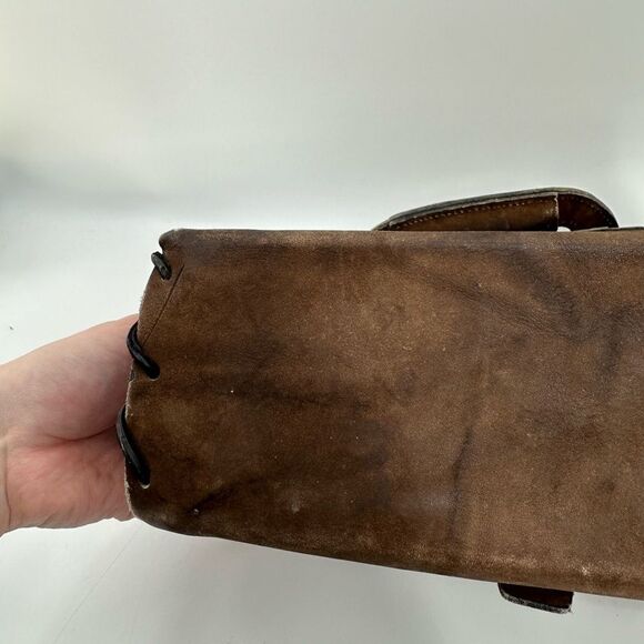 Vtg Park Lane Leather Horse Hair Western Distressed Bag Purse Handbag - Picture 9 of 16